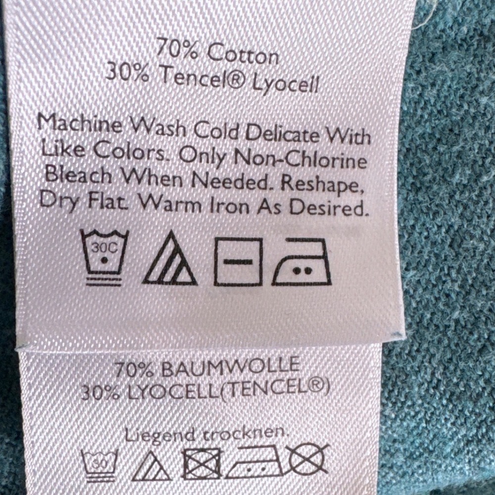 Eddie Bauer M Short Sleeve Cardigan Sweater Teal Blue Button Pockets Bella Swan - Picture 8 of 13